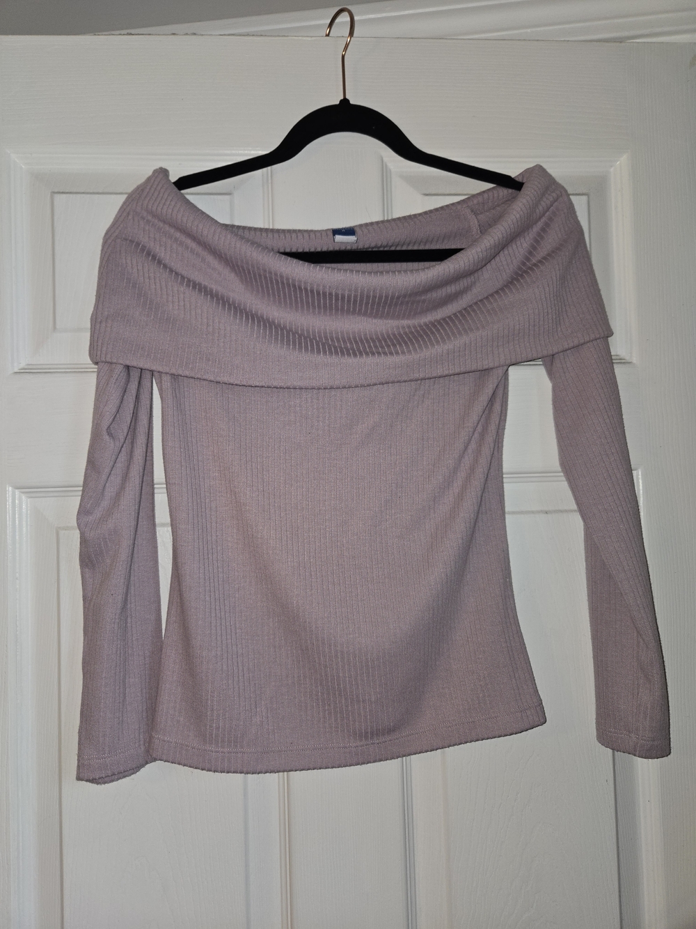 Old Navy Off-Shoulder Ribbed Sweater - Dusty Mauve
